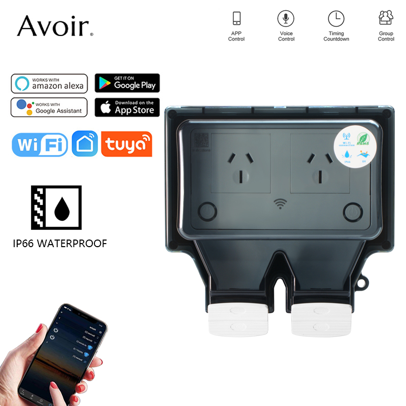 Outdoor Power Outlet Wifi - Avoir Tuya Wifi Waterproof Electrical Socket