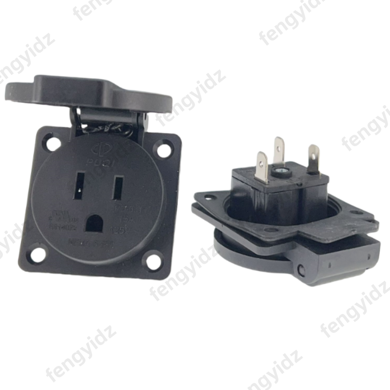 Black 125V 15A 20A IP44 CE Ame - Outdoor Power Outlet Waterproof ulasan dan harga