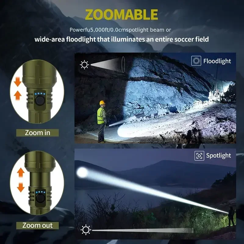Bright Zoomable Flashlight w/  - Outdoor Powerbank ulasan dan harga