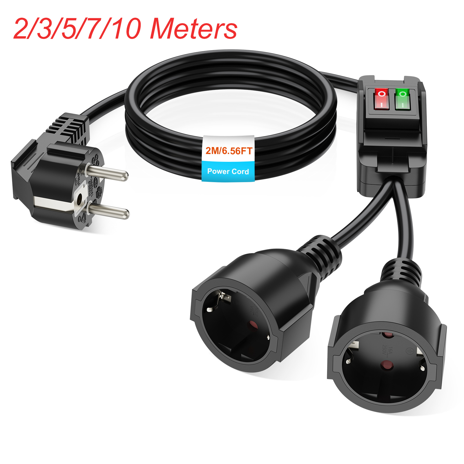 EU Plug Extension Cord with ON - Outdoor Power Extension ulasan dan harga