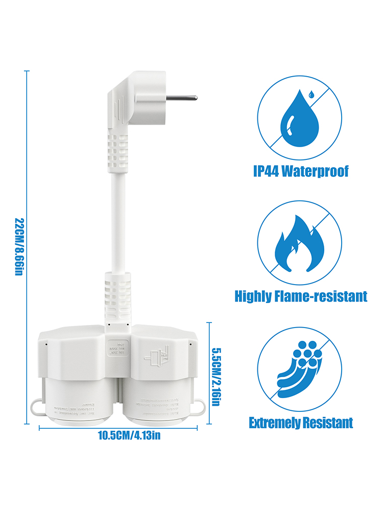 EU Extension Cable with 2 Schu - Outdoor Power Extension ulasan dan harga