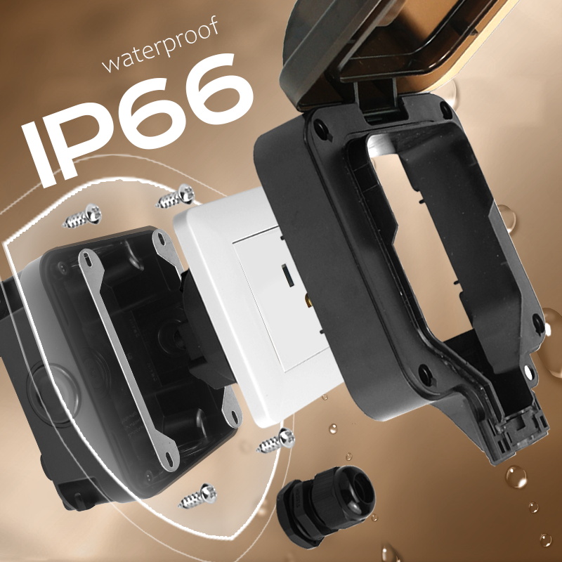 Avoir IP66 Wall Waterproof Soc - Outdoor Power Outlet Waterproof ulasan dan harga