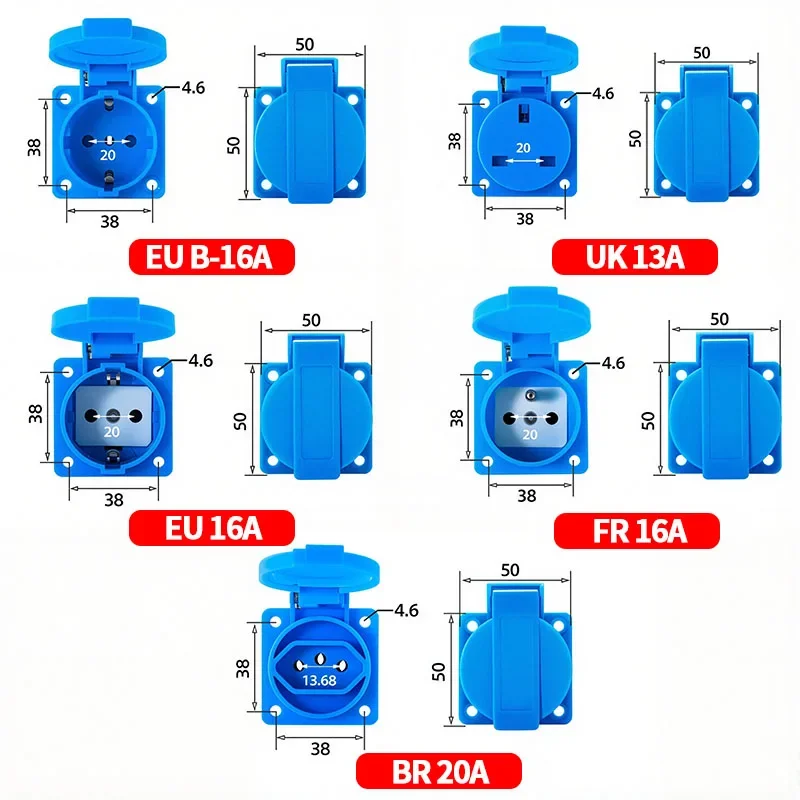 IP54 16A Waterproof Industrial - Outdoor Power Outlet Waterproof ulasan dan harga