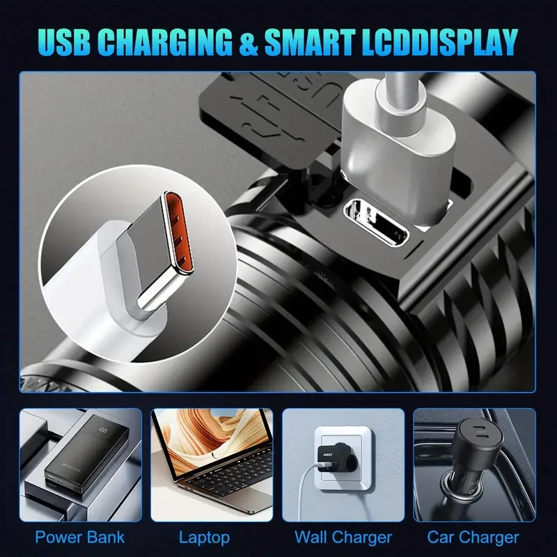 Tactical LED Flashlight 2000LM - Outdoor Powerbank ulasan dan harga
